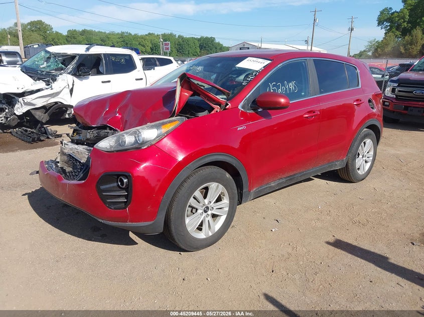 2019 Kia Sportage VIN KNDPMCAC4K7509239 IAAI salvage auction — FRONT END, Salvage Title, sold $1,000 on 2026-07-09 (photo 2)
