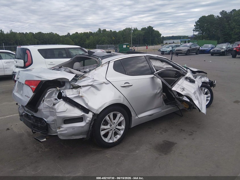 2013 Kia Optima VIN 5XXGN4A79DG186077 IAAI salvage auction — ROLLOVER, Salvage (North Carolina), sold $350 on 2026-07-15 (photo 4)