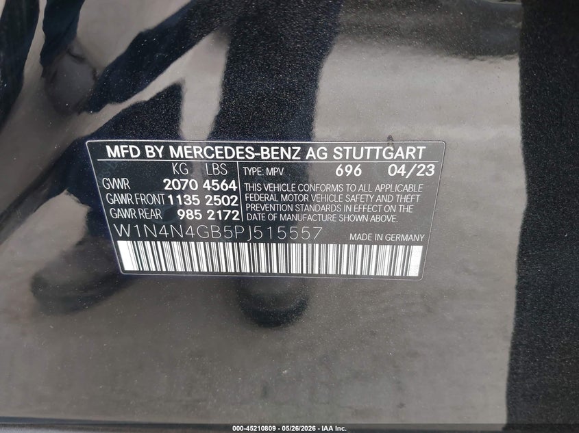 2023 Mercedes-benz Gla-klasse VIN W1N4N4GB5PJ515557 IAAI salvage auction — LEFT REAR, Salvage (California), sold $15,800 on 2026-08-02 (photo 9)