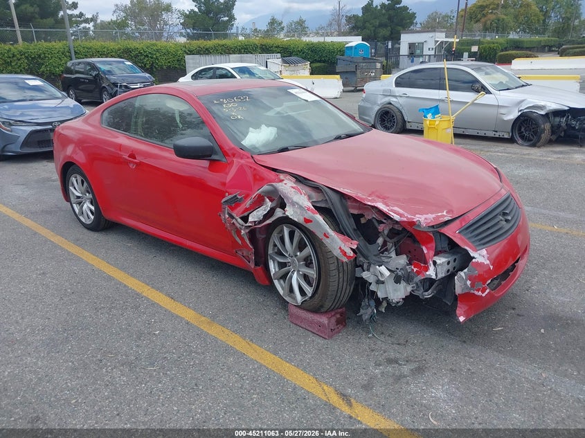 2013 Infiniti G VIN JN1CV6EK2DM900976 IAAI salvage auction — RIGHT FRONT, Salvage (California), sold $600 on 2026-07-28 (photo 1)