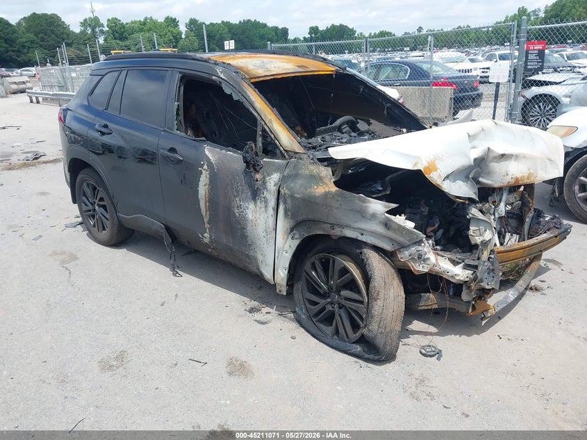 2025 Toyota Corolla cross VIN 7MUFBABG7SV074123 IAAI salvage auction — EXTERIOR BURN, Salvage (North Carolina), sold $2,350 on 2026-07-06 (photo 1)