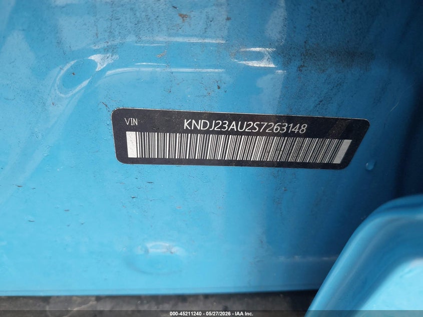 2025 Kia Soul VIN KNDJ23AU2S7263148 IAAI salvage auction — FRONT END, Salvage Title, sold $4,850 on 2026-07-17 (photo 9)