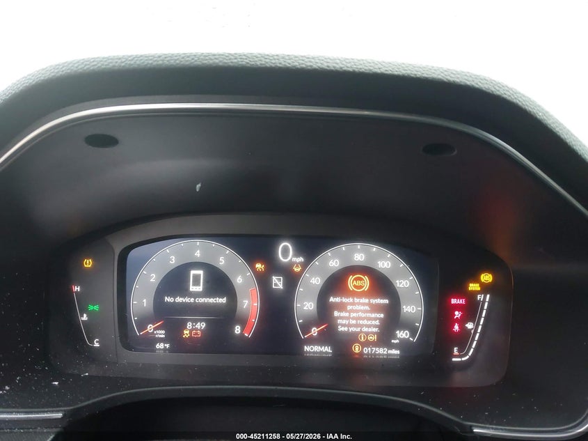 2025 Acura Integra VIN 19UDE4G7XSA005203 IAAI salvage auction — FRONT END, Salvage Title, sold $7,200 on 2026-08-19 (photo 7)