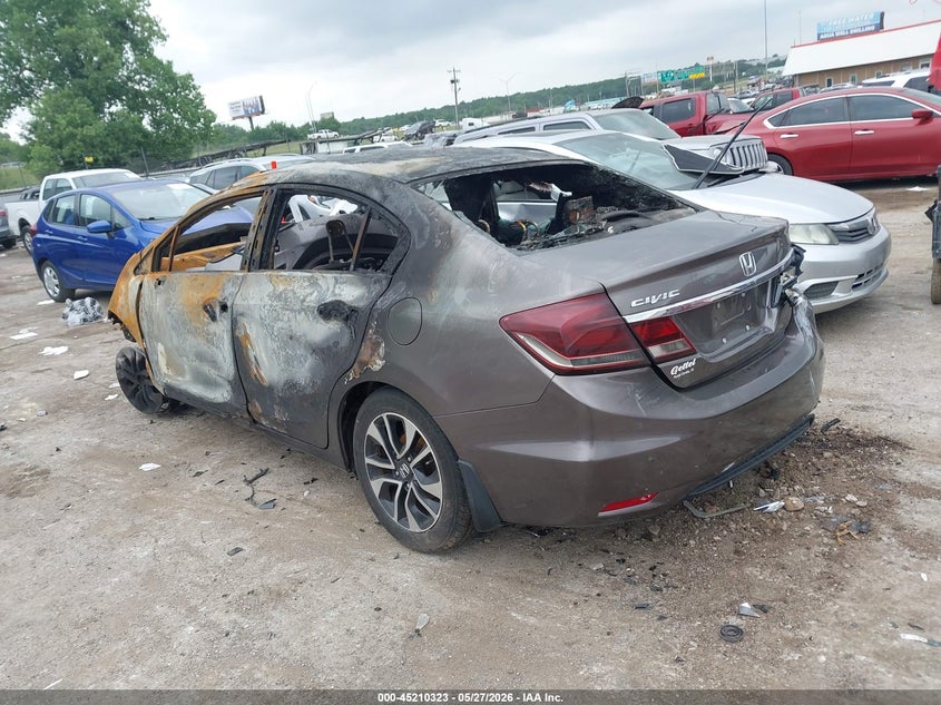 2014 Honda Civic VIN 19XFB2F80EE082730 IAAI salvage auction — ENGINE BURN, Salvage Title, sold $125 on 2026-07-22 (photo 3)