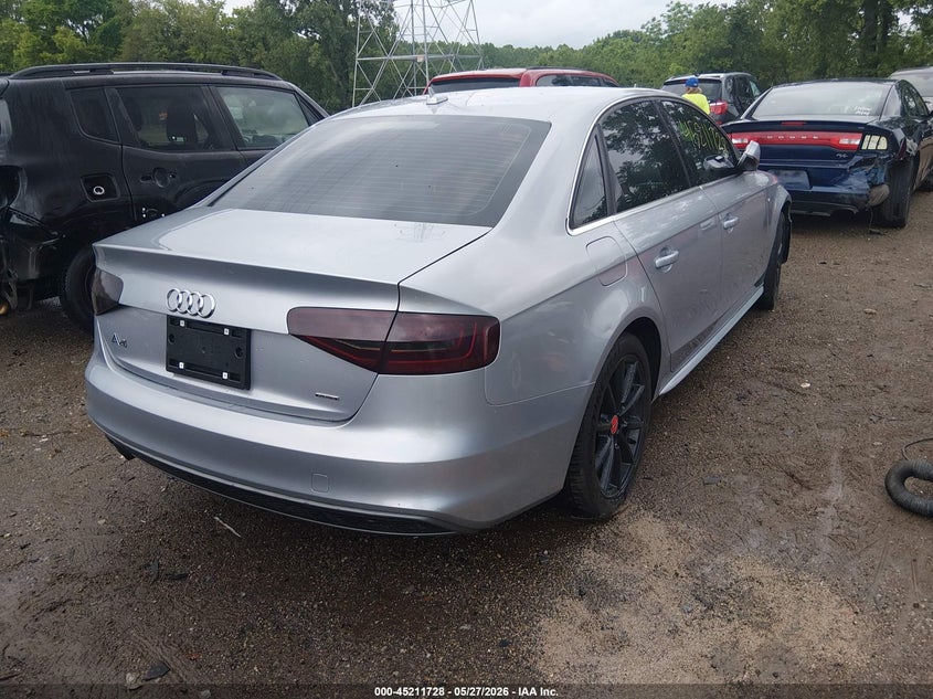 2015 Audi A4 VIN WAUBFAFL1FN005246 IAAI salvage auction — RIGHT FRONT, Clear (Indiana), sold $2,125 on 2026-07-08 (photo 4)