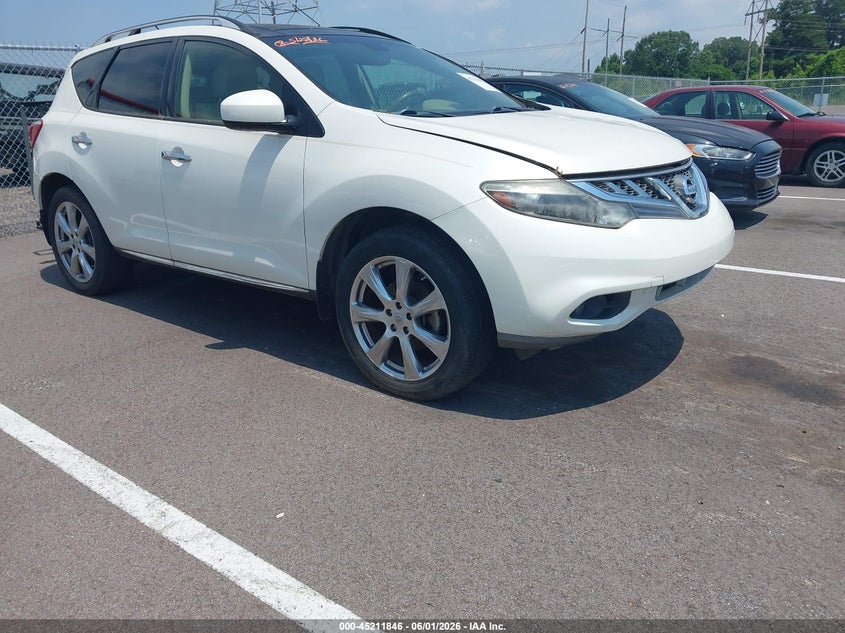 2014 Nissan Murano VIN JN8AZ1MU3EW404187 IAAI salvage auction — FRONT END, Clear (Tennessee), sold $225 on 2026-07-11 (photo 1)