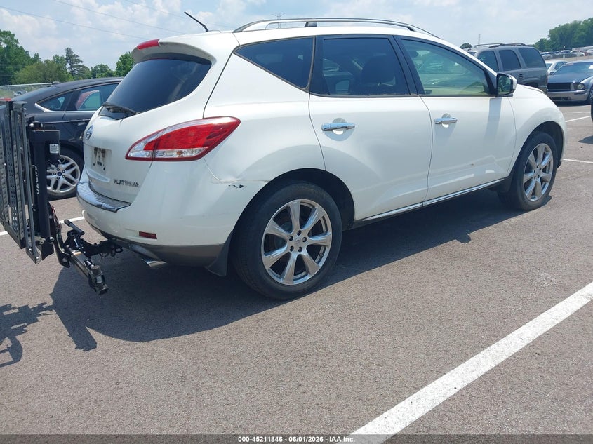 2014 Nissan Murano VIN JN8AZ1MU3EW404187 IAAI salvage auction — FRONT END, Clear (Tennessee), sold $225 on 2026-07-11 (photo 4)