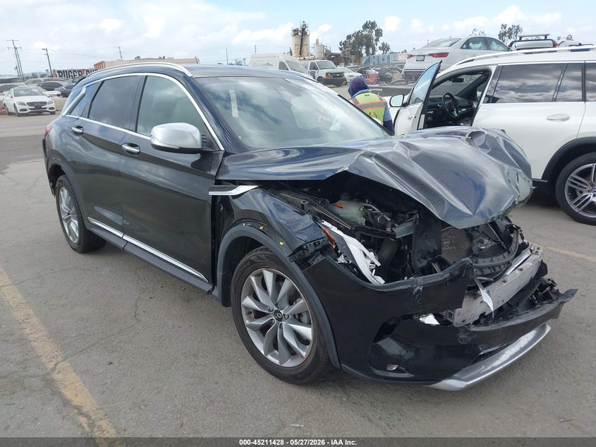 2021 Infiniti Qx50 VIN 3PCAJ5BA4MF107323 IAAI salvage auction — FRONT & REAR, Salvage Title, sold $925 on 2026-07-22 (photo 1)