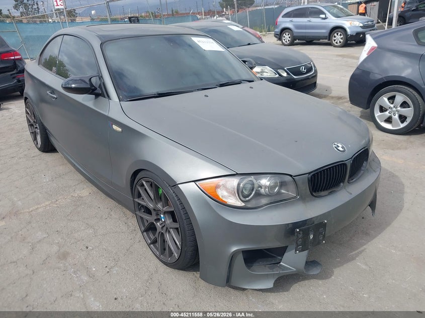 2011 BMW 1 series VIN WBAUC9C50BVM11289 IAAI salvage auction — FRONT END, Salvage (California), sold $3,000 on 2026-07-22 (photo 1)