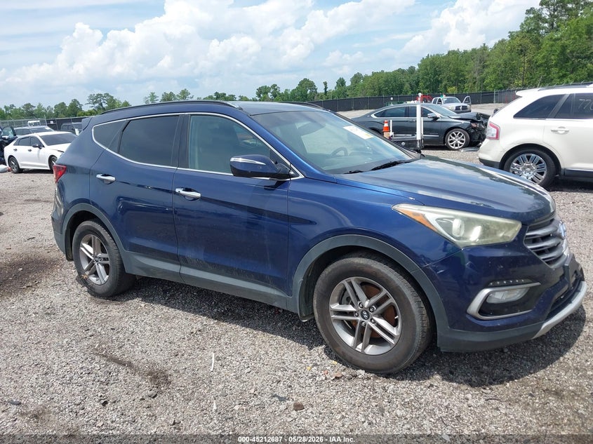 2017 Hyundai Santa fe VIN 5XYZU3LB8HG456778 IAAI salvage auction — LEFT FRONT, Salvage (South Carolina), sold $2,200 on 2026-07-18 (photo 1)