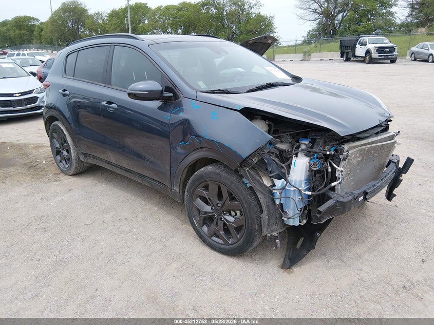 2022 Kia Sportage VIN KNDP6CAC4N7955874 IAAI salvage auction — FRONT END, Salvage Title, sold $3,400 on 2026-07-30 (photo 1)