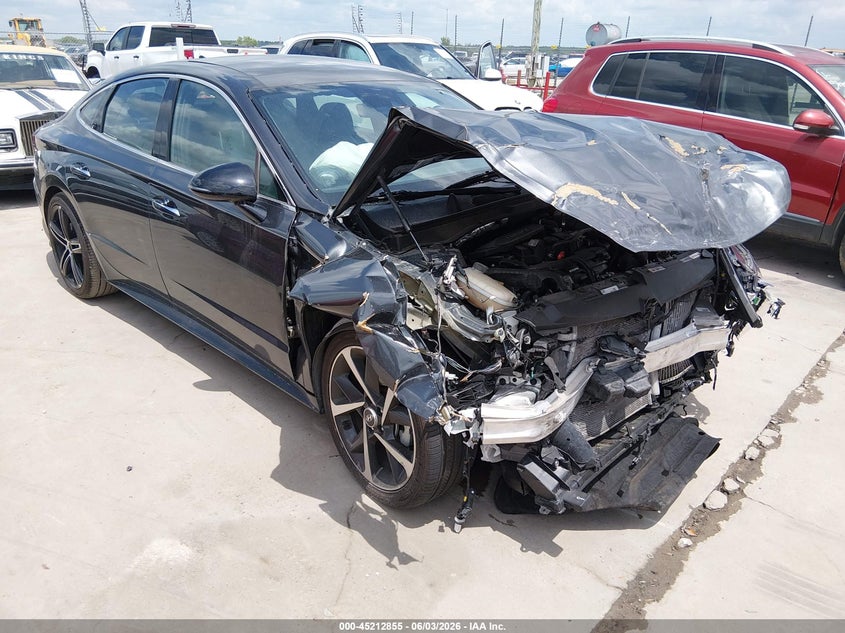 2022 Hyundai Sonata VIN KMHL44J2XNA237598 IAAI salvage auction — FRONT END, Salvage (Texas), sold $1,600 on 2026-07-28 (photo 1)
