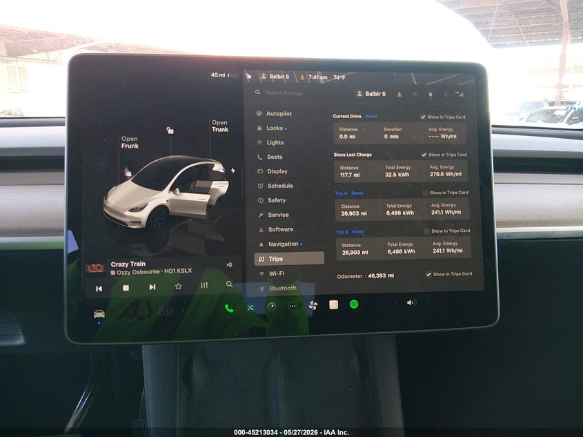 2024 Tesla Model y VIN 7SAYGDED3RF163938 IAAI salvage auction — RIGHT FRONT, Salvage (Arizona), sold $9,500 on 2026-07-30 (photo 7)