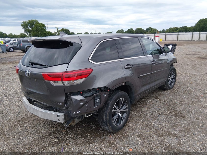 2017 Toyota Highlander VIN 5TDZZRFH2HS197910 IAAI salvage auction — FRONT & REAR, Salvage (Louisiana), sold $6,100 on 2026-07-29 (photo 4)