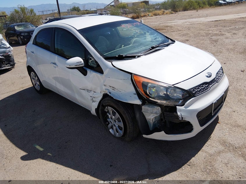 2014 Kia Rio VIN KNADM5A35E6372141 IAAI salvage auction — FRONT END, Salvage (Arizona), sold $950 on 2026-07-30 (photo 1)