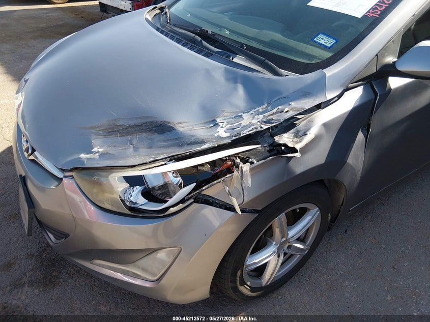 2014 Hyundai Elantra VIN KMHDH4AE4EU092009 IAAI salvage auction — FRONT END, Salvage Title, sold $750 on 2026-07-29 (photo 6)