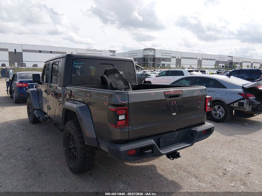 2021 Jeep Gladiator VIN 1C6HJTAG5ML565224 IAAI salvage auction — SIDE, Salvage Title, sold $15,500 on 2026-07-28 (photo 3)