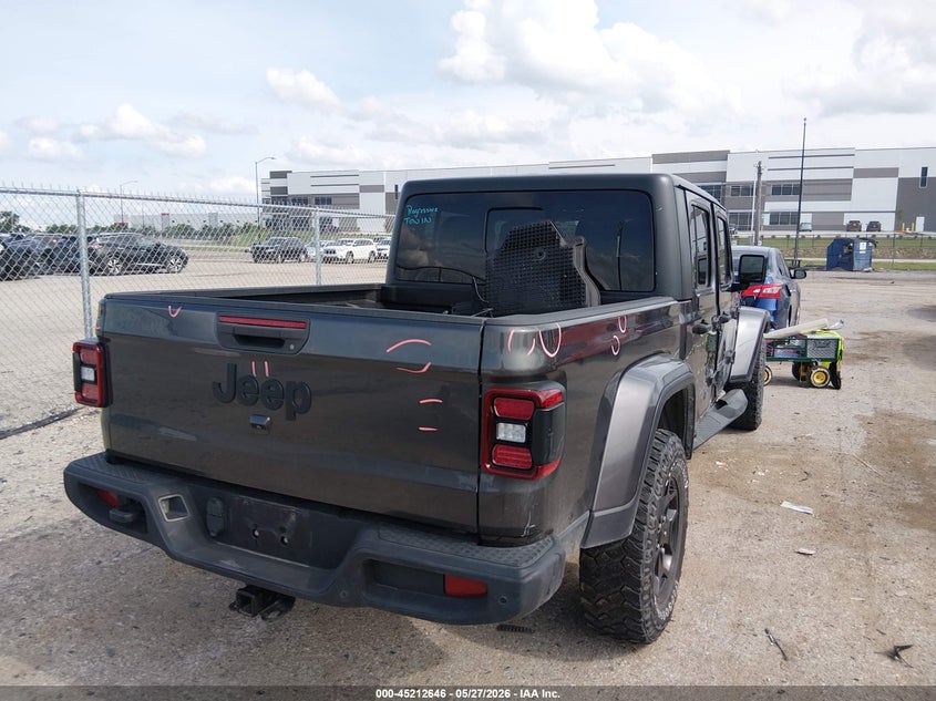 2021 Jeep Gladiator VIN 1C6HJTAG5ML565224 IAAI salvage auction — SIDE, Salvage Title, sold $15,500 on 2026-07-28 (photo 4)