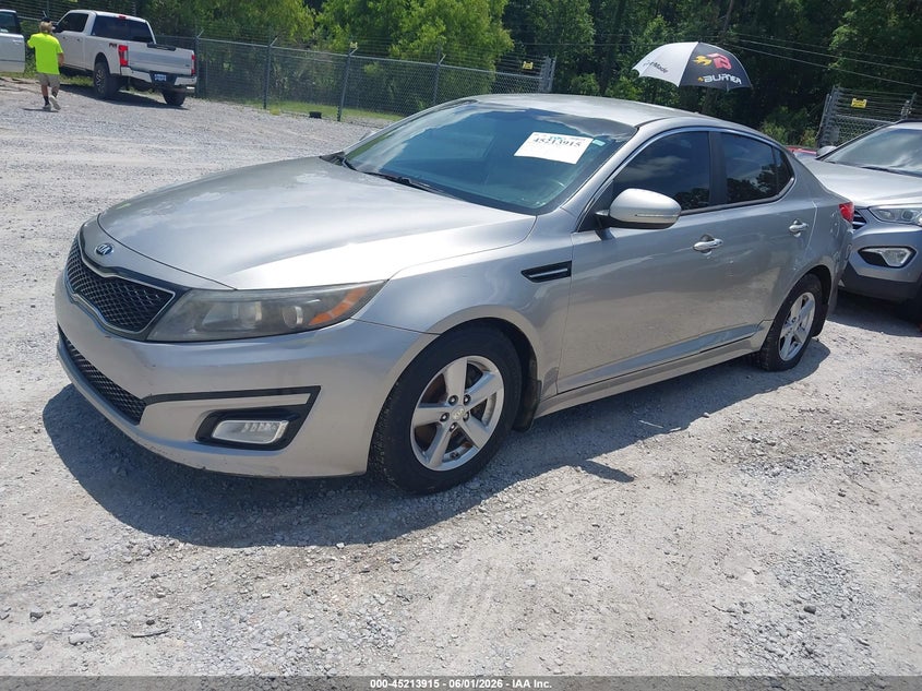 2015 Kia Optima VIN 5XXGM4A71FG359158 IAAI salvage auction — NORMAL WEAR, Clear (Alabama), sold $250 on 2026-07-10 (photo 2)