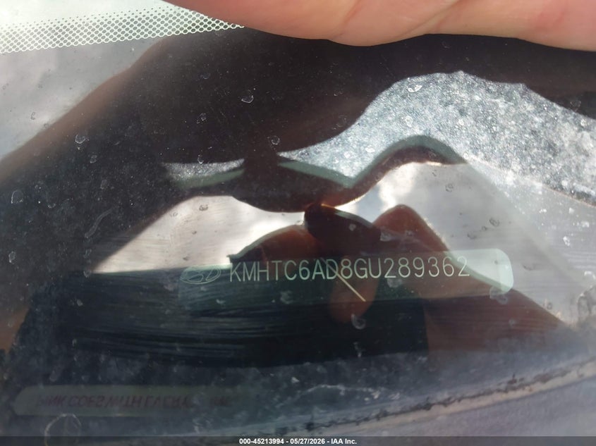 2016 Hyundai Veloster VIN KMHTC6AD8GU289362 IAAI salvage auction — FRONT & REAR, Salvage Title, sold $1,000 on 2026-07-16 (photo 9)