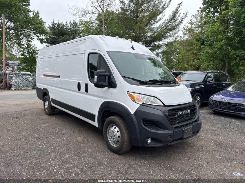 2023 Ram Promaster 3500 VIN 3C6MRVJG4PE512157 IAAI salvage auction — LEFT FRONT, Clear (New Jersey), sold $3,500 on 2026-07-08 (photo 1)