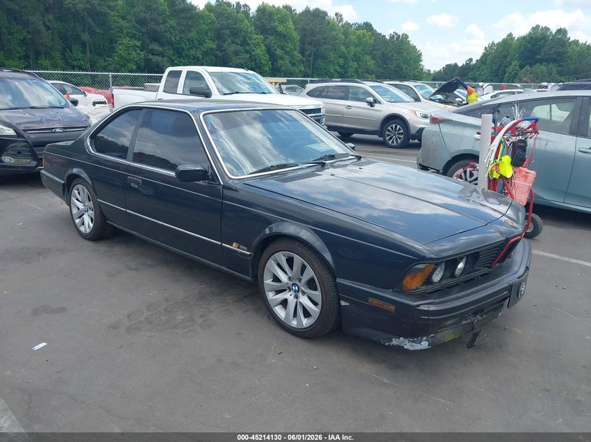 1989 BMW 6er VIN WBAEC8414K3268918 IAAI salvage auction — NORMAL WEAR, Clear (North Carolina), sold $2,050 on 2026-07-15 (photo 1)
