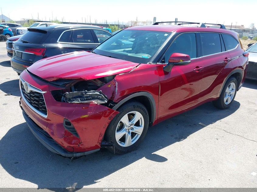 2021 Toyota Highlander VIN 5TDZZRAH2MS044302 IAAI salvage auction — LEFT FRONT, Salvage Title, sold $10,100 on 2026-07-09 (photo 2)