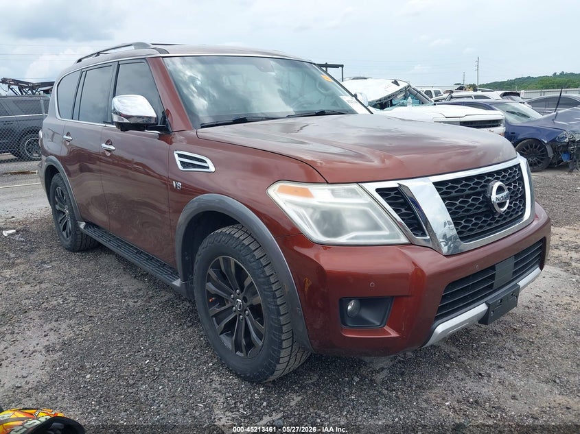 2017 Nissan Armada VIN JN8AY2NE7H9706021 IAAI salvage auction — HAIL, Salvage Title, sold $6,625 on 2026-07-14 (photo 1)