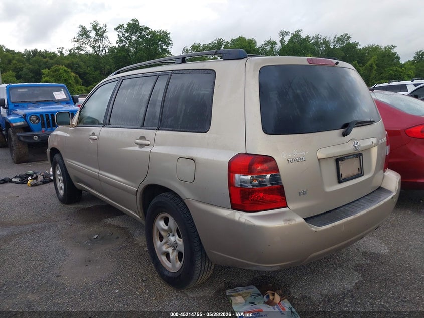 2006 Toyota Highlander VIN JTEDP21A560101507 IAAI salvage auction — NORMAL WEAR, Clear (Louisiana), sold $725 on 2026-07-14 (photo 3)