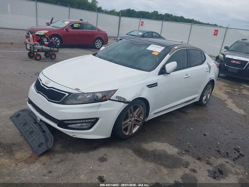 2013 Kia Optima VIN 5XXGR4A62DG233865 IAAI salvage auction — NORMAL WEAR, Clear (Indiana), sold $450 on 2026-07-09 (photo 2)