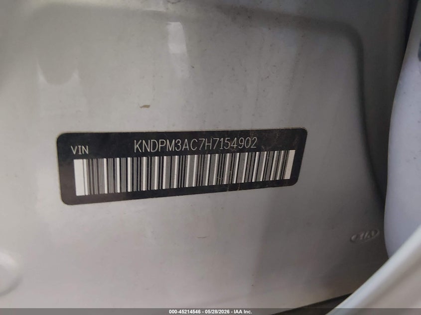 2017 Kia Sportage VIN KNDPM3AC7H7154902 IAAI salvage auction — HAIL, Clear (Oklahoma), sold $3,175 on 2026-07-15 (photo 9)