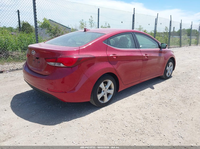 2016 Hyundai Elantra VIN KMHDH4AE6GU600905 IAAI salvage auction — NORMAL WEAR, Clear (Montana), sold $25 on 2026-07-28 (photo 4)