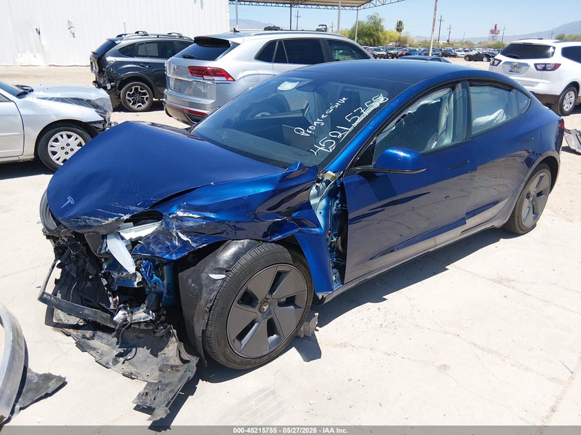 2023 Tesla Model 3 VIN 5YJ3E1EA4PF712500 IAAI salvage auction — FRONT END, Salvage Title, sold $50 on 2026-07-30 (photo 2)