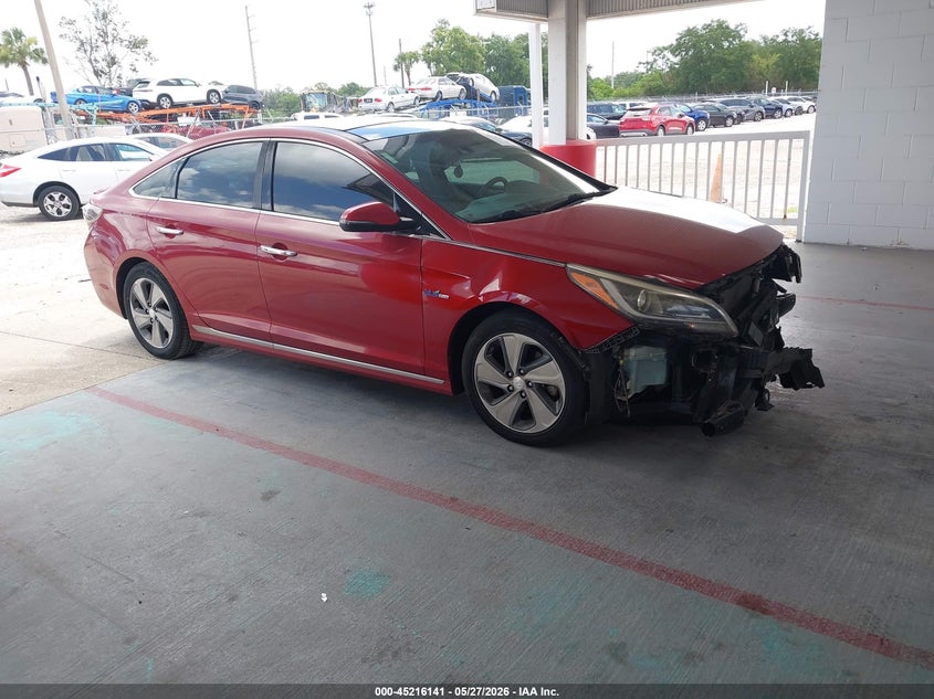 2016 Hyundai Sonata VIN KMHE34L19GA017811 IAAI salvage auction — FRONT END, Salvage Title, sold $1,250 on 2026-07-15 (photo 1)