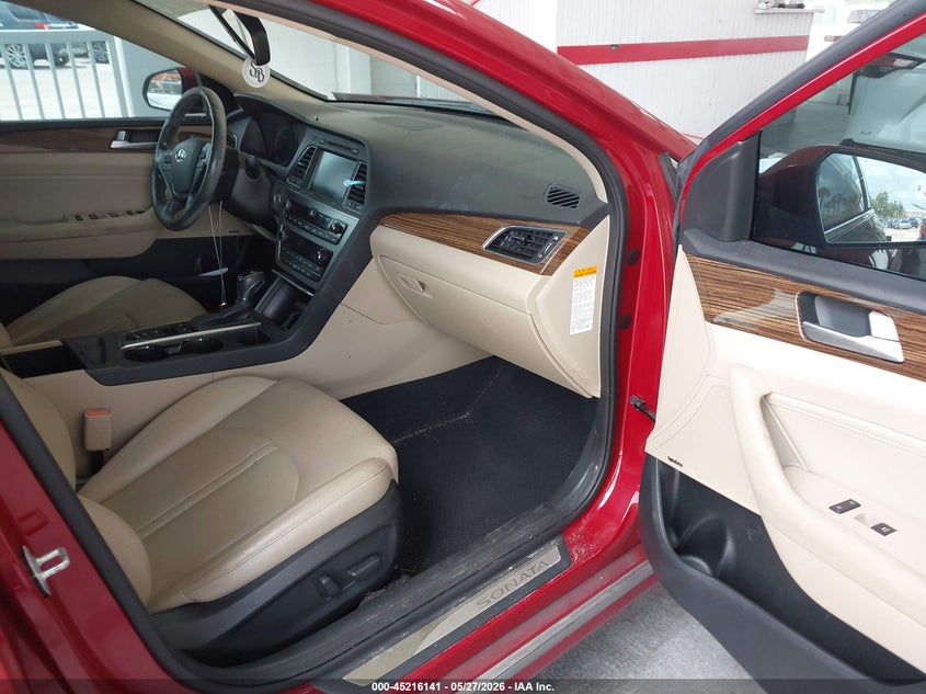 2016 Hyundai Sonata VIN KMHE34L19GA017811 IAAI salvage auction — FRONT END, Salvage Title, sold $1,250 on 2026-07-15 (photo 5)