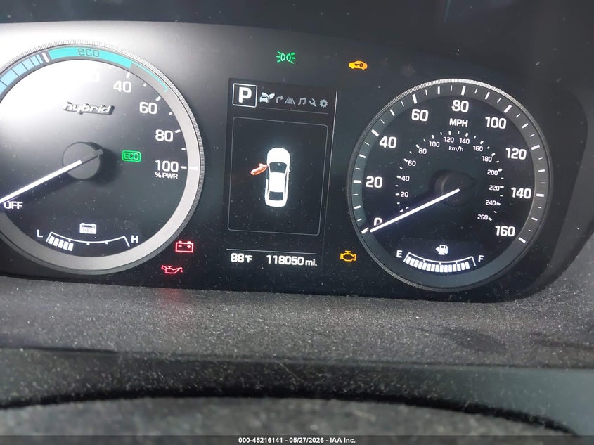 2016 Hyundai Sonata VIN KMHE34L19GA017811 IAAI salvage auction — FRONT END, Salvage Title, sold $1,250 on 2026-07-15 (photo 7)