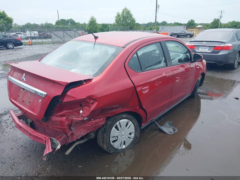 2024 Mitsubishi Mirage VIN ML32FUFJXRHF13730 IAAI salvage auction — REAR END, Salvage Title, sold $1,950 on 2026-07-16 (photo 4)