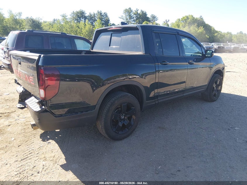 2024 Honda Ridgeline VIN 5FPYK3F83RB000771 IAAI salvage auction — LEFT REAR, Salvage (Massachusetts), sold $8,375 on 2026-07-24 (photo 4)