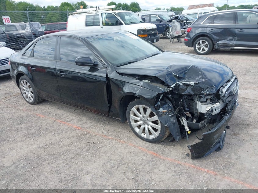 2013 Audi A4 VIN WAUBFAFL0DN025100 IAAI salvage auction — RIGHT FRONT, Mv-907A (New York), sold $25 on 2026-07-30 (photo 1)