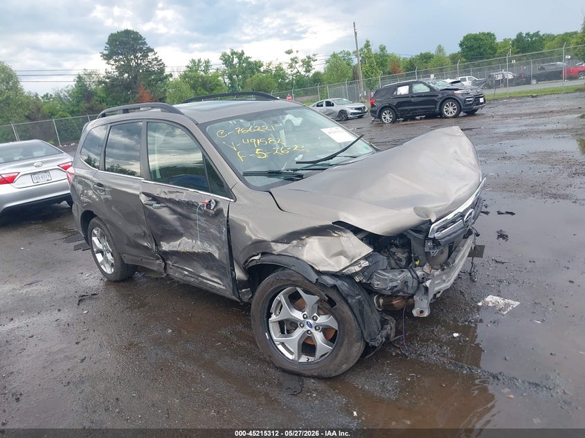 2018 Subaru Forester VIN JF2SJAWCXJH491582 IAAI salvage auction — FRONT END, Salvage Title, sold $50 on 2026-07-28 (photo 1)