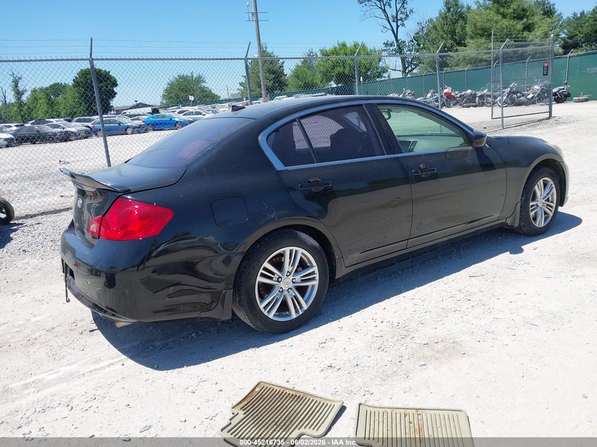 2011 Infiniti G37 VIN JN1CV6AR9BM411796 IAAI salvage auction — LEFT SIDE, Salvage (Kentucky), sold $25 on 2026-07-29 (photo 4)