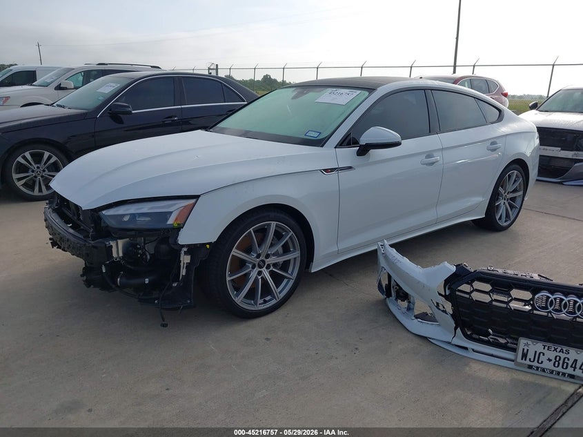 2025 Audi A5 VIN WAUDACF57SA018265 IAAI salvage auction — FRONT END, Original (Texas), sold $19,975 on 2026-07-24 (photo 2)