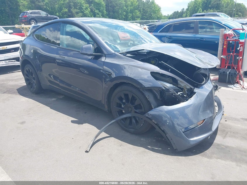 2021 Tesla Model y VIN 5YJYGDEE5MF259701 IAAI salvage auction — FRONT END, Salvage Title, sold $5,475 on 2026-07-09 (photo 1)