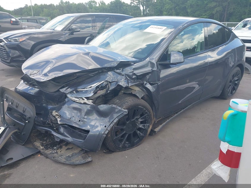 2021 Tesla Model y VIN 5YJYGDEE5MF259701 IAAI salvage auction — FRONT END, Salvage Title, sold $5,475 on 2026-07-09 (photo 2)