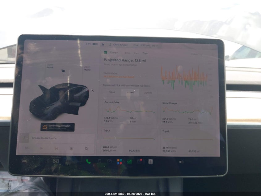 2021 Tesla Model y VIN 5YJYGDEE5MF259701 IAAI salvage auction — FRONT END, Salvage Title, sold $5,475 on 2026-07-09 (photo 7)