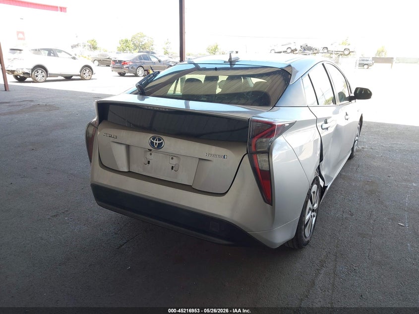 2016 Toyota Prius VIN JTDKARFU5G3008981 IAAI salvage auction — RIGHT REAR, Salvage Title, sold $6,200 on 2026-07-09 (photo 4)