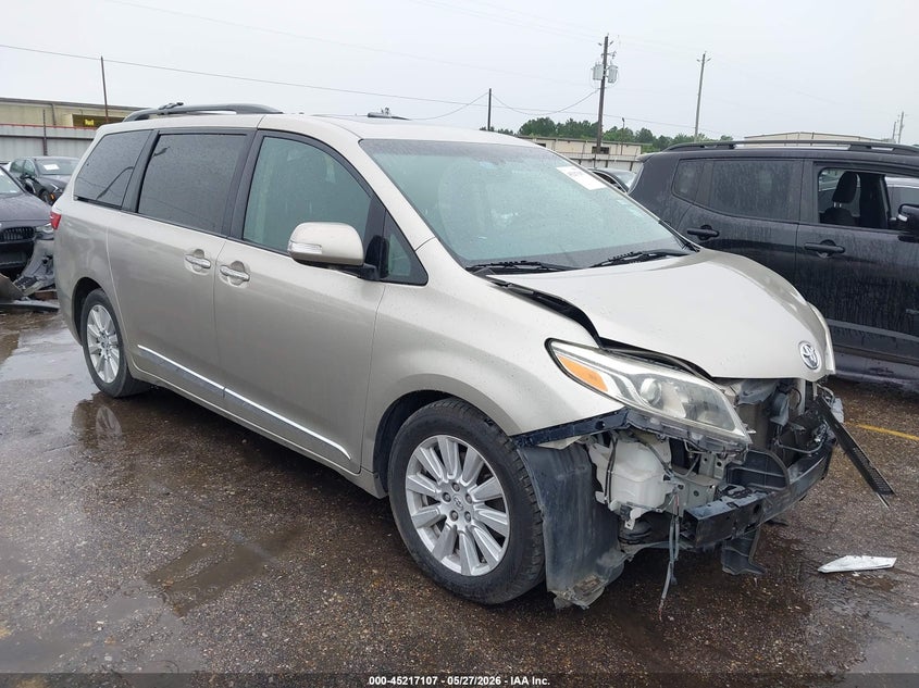 2017 Toyota Sienna VIN 5TDYZ3DC6HS770145 IAAI salvage auction — FRONT END, Original (Texas), sold $9,975 on 2026-07-08 (photo 1)