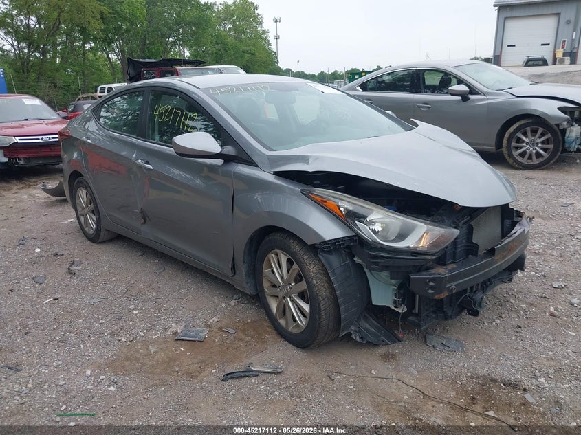 2014 Hyundai Elantra VIN KMHDH4AE6EU154400 IAAI salvage auction — LEFT FRONT, Salvage Title, sold $600 on 2026-07-22 (photo 1)