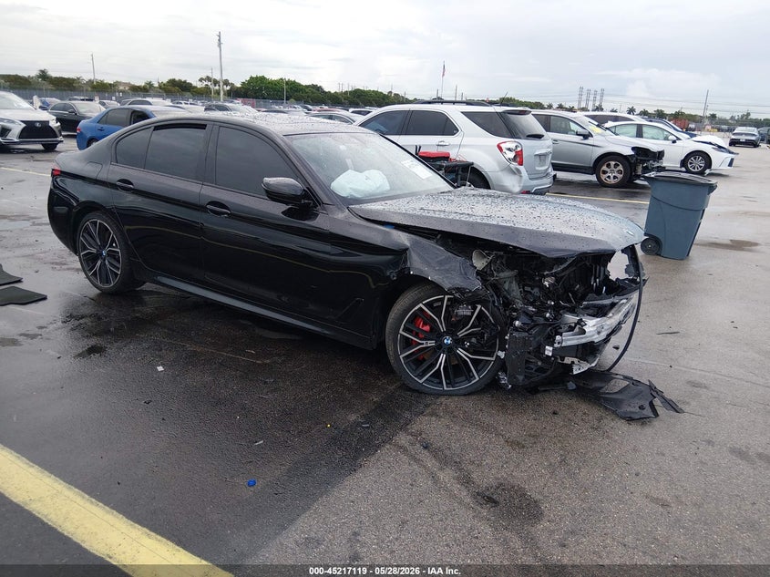 2021 BMW 5er VIN WBA53BH07MWX05794 IAAI salvage auction — LEFT SIDE, Salvage Title, sold $5,100 on 2026-08-21 (photo 1)