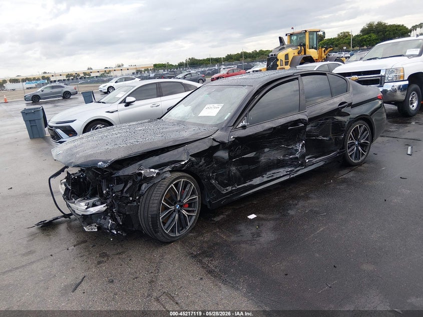 2021 BMW 5er VIN WBA53BH07MWX05794 IAAI salvage auction — LEFT SIDE, Salvage Title, sold $5,100 on 2026-08-21 (photo 2)